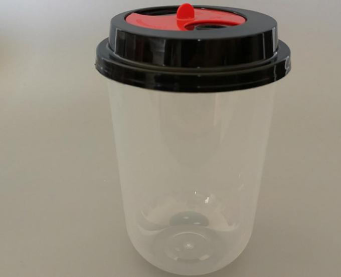 Tasse en plastique en U de 500ml pp, tasses en plastique dures de thé de lait de boissons d'espace libre