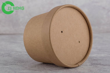 Drink / Snack Kraft Paper Cups 350 Ml Anti Water With Paper Cover Eco Friendly