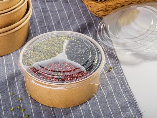 Eco Friendly Disposable Kraft Bowls With Lids