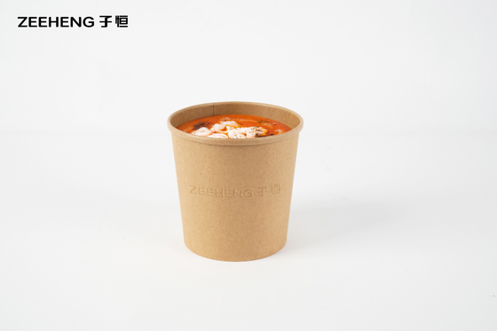 PE Coated Recyclable Disposable Soup Cups For Hot Drinks Oil / Crush Resistance