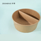 1100ml 36oz Disposable Kraft Salad Bowl With Insert Plate