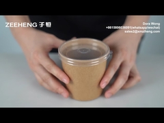 Round Customized Small Disposable Paper Bowls For Hot & Cold With Lids