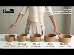 Des bols de papier en PE rond, étanches, des bols de papier au micro-ondes.