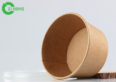 8oz jetables emportent la cuvette faite sur commande de Logo Printed Brown Kraft Paper pour le yaourt de soupe