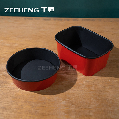 Boîtes en papier jetables avec couvercle pour le marché américain Noir/rouge Pratique et pratique