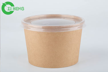 Bol de soupe jetable naturel au déjeuner 400ml de papier d'emballage de rigidité biodégradable