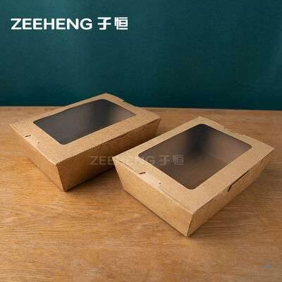 Boîte en papier kraft brun avec fenêtre, épaisseur 337 g/m², avec revêtement PE, recyclable